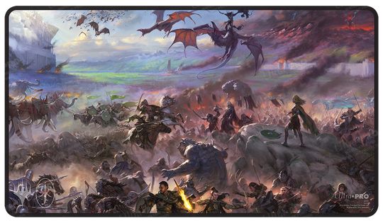 MTG: The Lord Of The Rings: Tales Of Middle-Earth Black Stitched Playmat Featuring: Borderless Scene