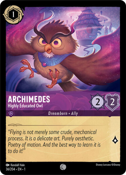 Disney Lorcana The First Chapter 036/204 ARCHIMEDES Highly Educated Owl Foil