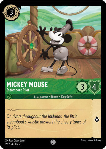 Disney Lorcana The First Chapter 089/204 MICKEY MOUSE Steamboat Pilot Foil