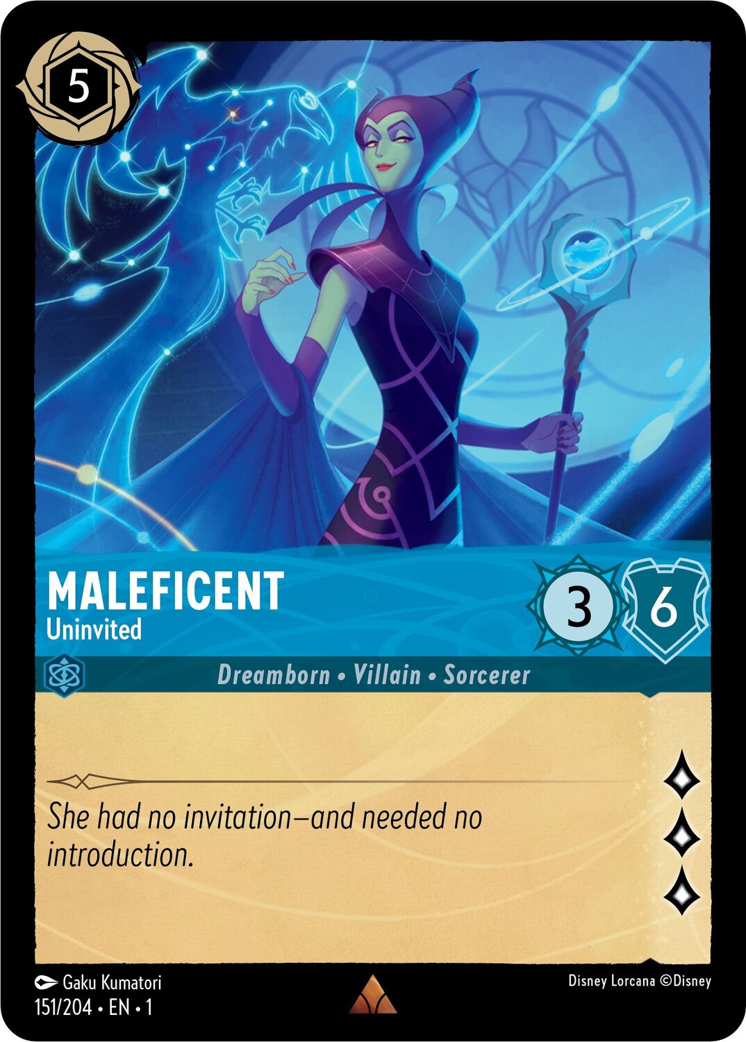 Disney Lorcana The First Chapter 151/204 MALEFICENT Uninvited Foil