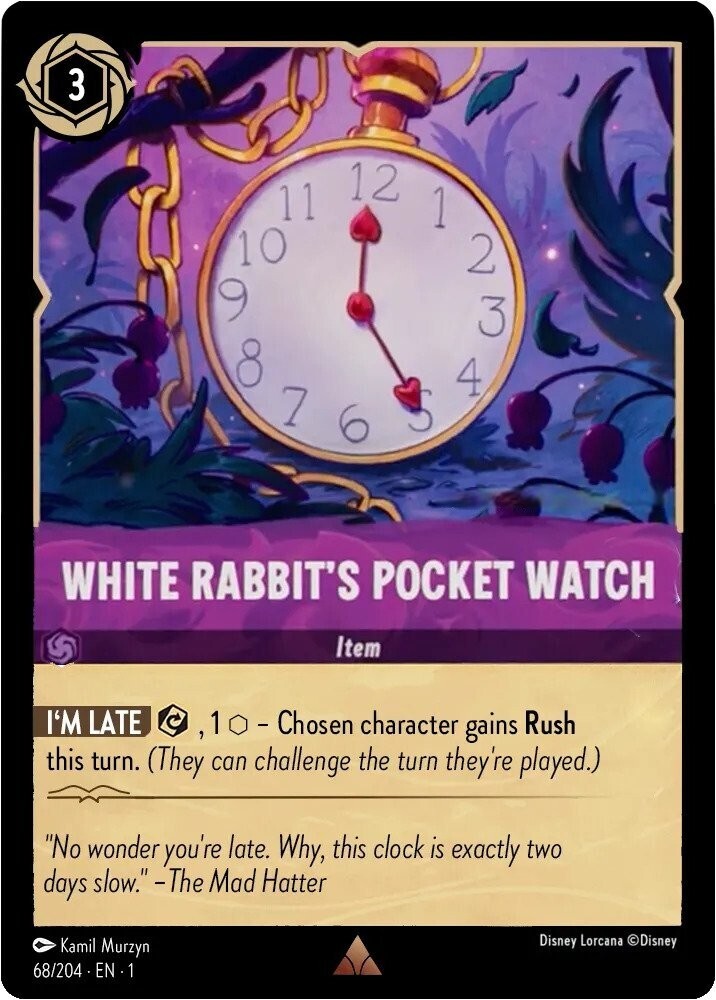 Disney Lorcana The First Chapter 068/204 WHITE RABBIT'S POCKET WATCH Foil