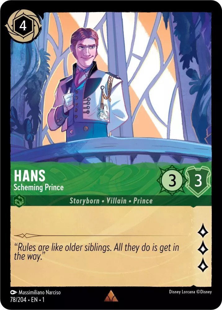 Disney Lorcana The First Chapter 078/204 HANS Scheming Prince Foil