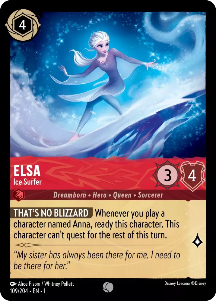 Disney Lorcana The First Chapter 109/204 ELSA Ice Surfer Foil