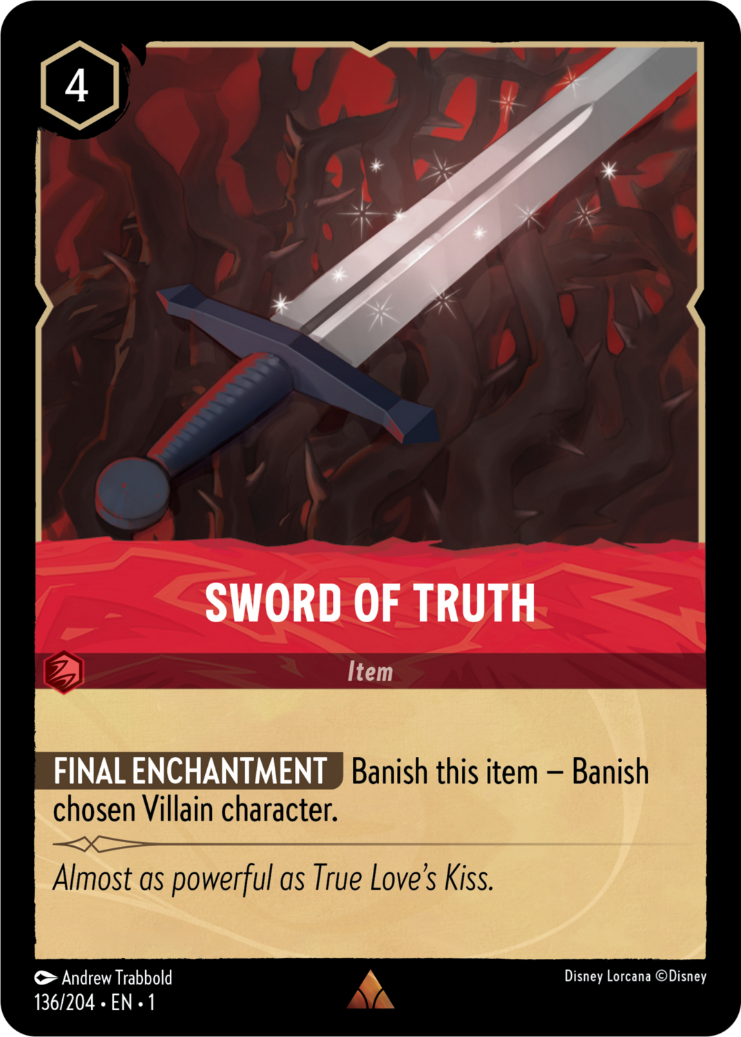 Disney Lorcana The First Chapter 136/204 SWORD OF TRUTH Foil