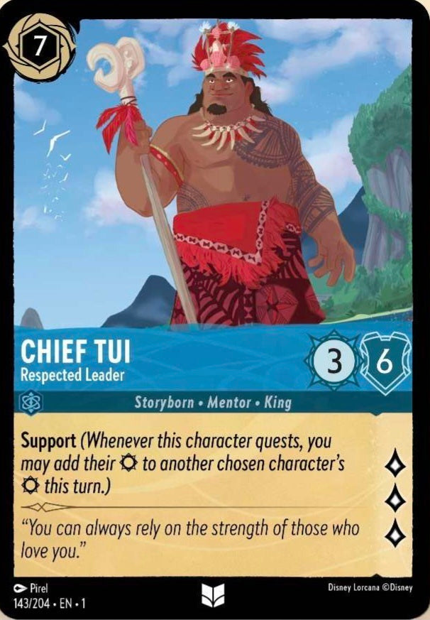 Disney Lorcana The First Chapter 143/204 CHIEF TUI Respected Leader Foil