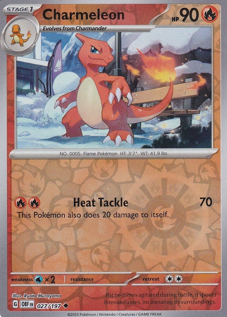 Scarlet & Violet Obsidian Flames 027/197 Charmeleon Reverse Holo