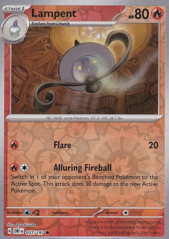 Scarlet & Violet Obsidian Flames 037/197 Lampent Reverse Holo