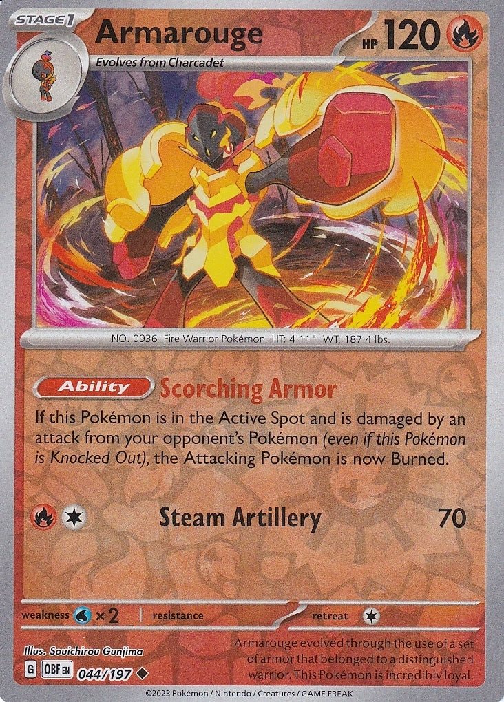 Scarlet & Violet Obsidian Flames 044/197 Armarouge Reverse Holo