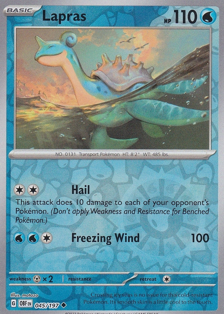 Scarlet & Violet Obsidian Flames 045/197 Lapras Reverse Holo