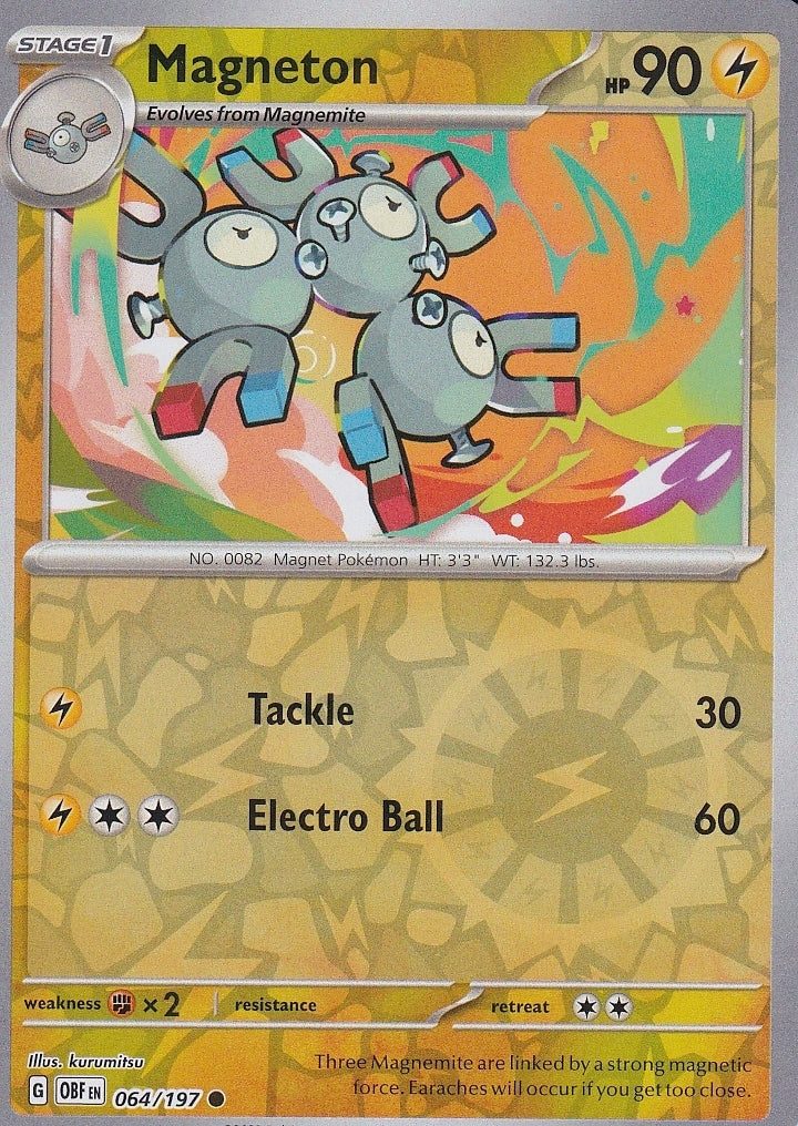 Scarlet & Violet Obsidian Flames 064/197 Magneton Reverse Holo