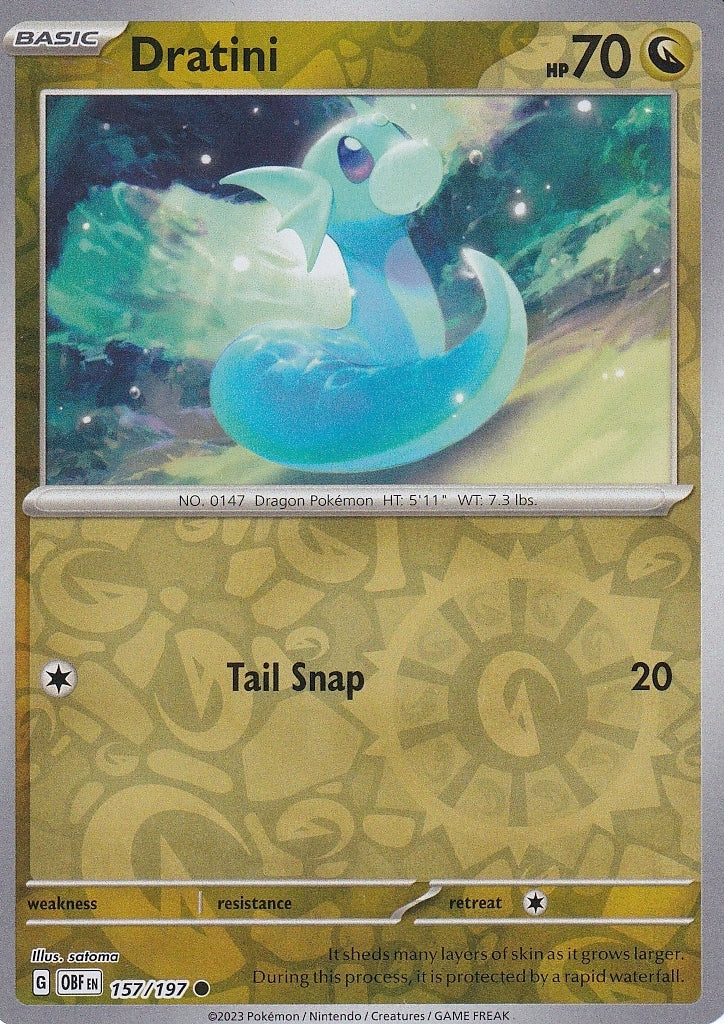 Scarlet & Violet Obsidian Flames 157/197 Dratini Reverse Holo