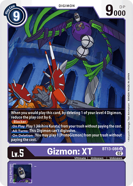 Versus Royal Knights BT13-086 Gizmon: XT