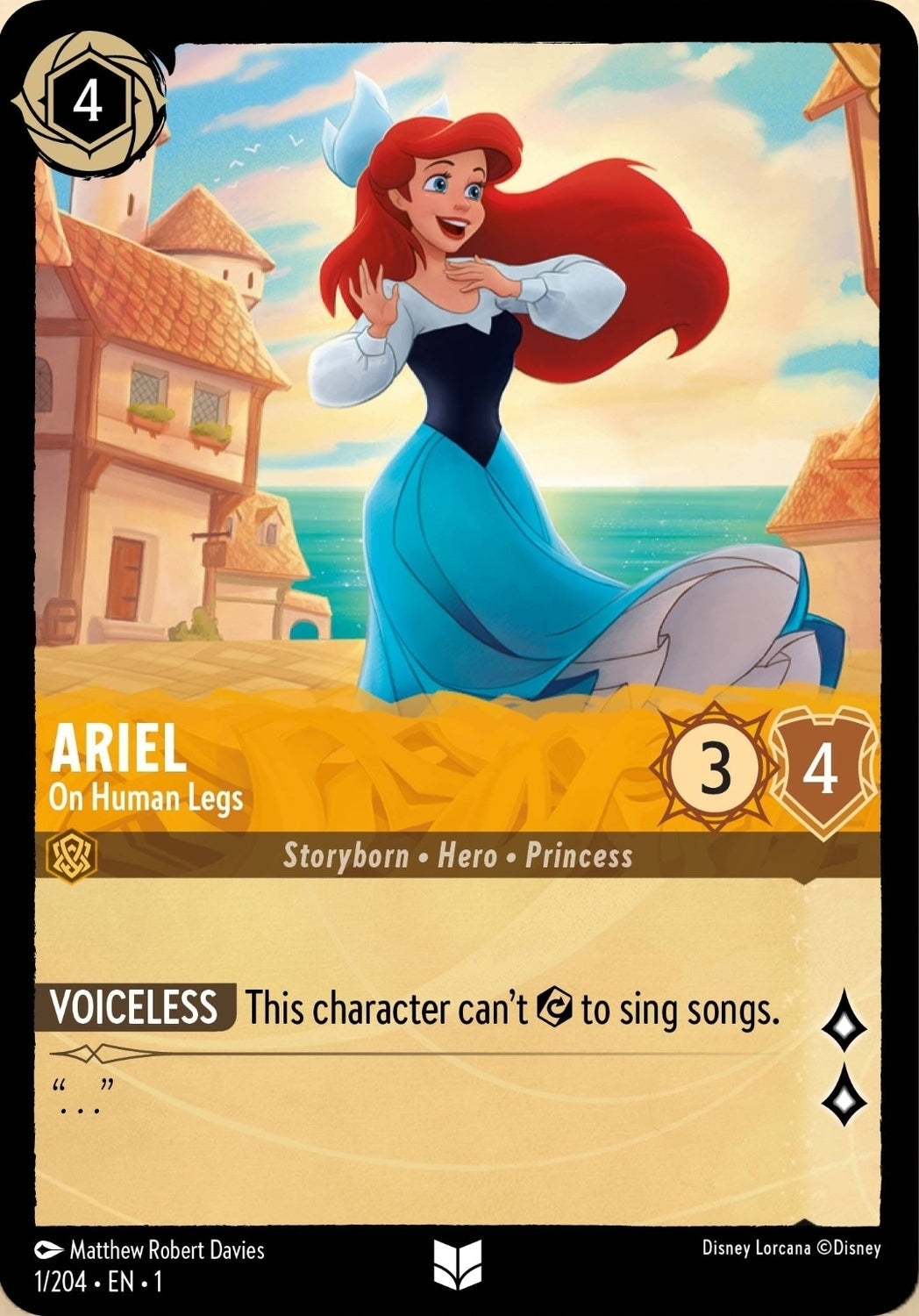 Disney Lorcana The First Chapter 001/204 ARIEL On Human Legs Foil