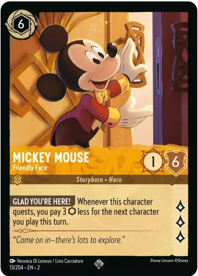 Disney Lorcana Rise Of The Floodborn 013/204 MICKEY MOUSE Friendly Face