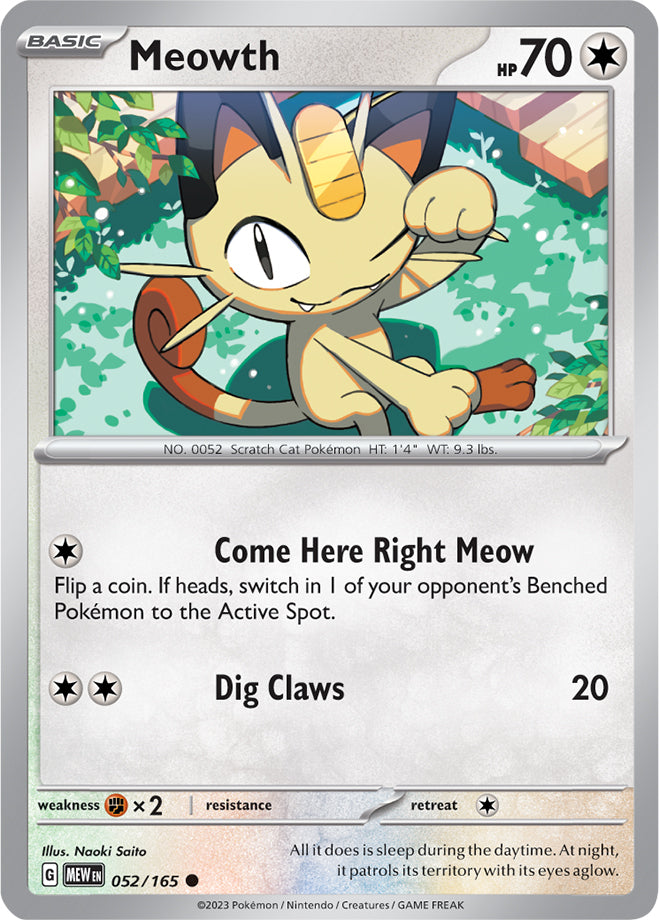 Scarlet & Violet-151 052/165 Meowth Reverse Holo