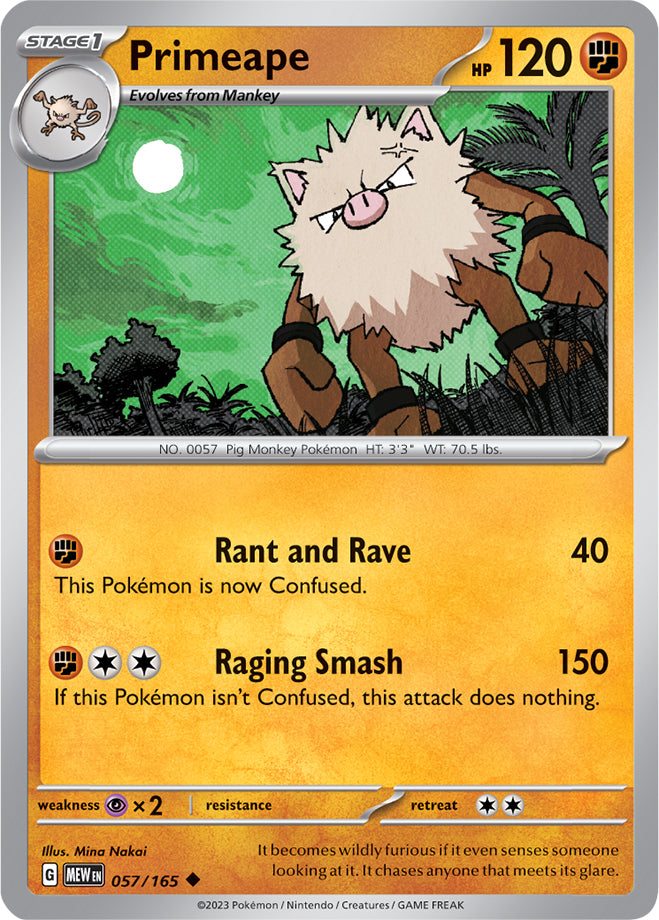 Scarlet & Violet-151 057/165 Primeape Reverse Holo