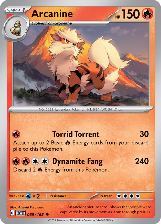 Scarlet & Violet-151 059/165 Arcanine Reverse Holo