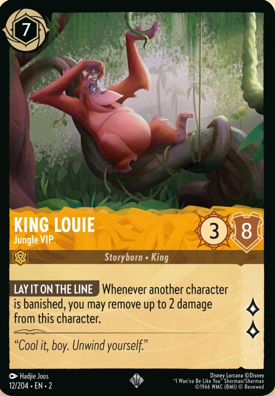 Disney Lorcana Rise Of The Floodborn 012/204 KING LOUIE Jungle VIP