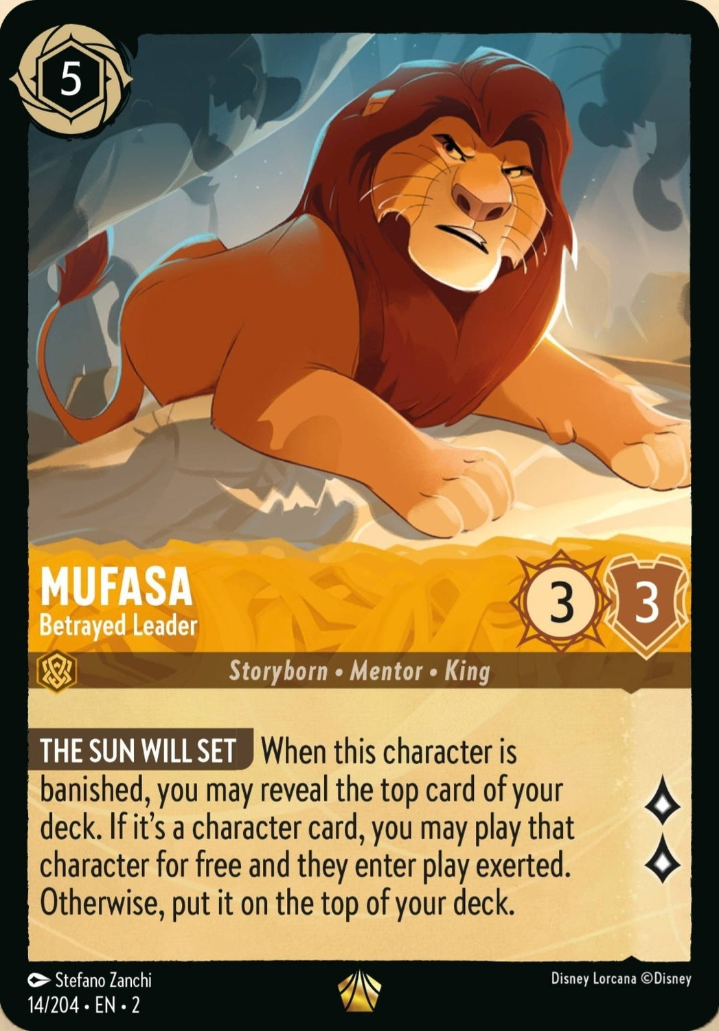 Disney Lorcana Rise Of The Floodborn 014/204 MUFASA Betrayed Leader