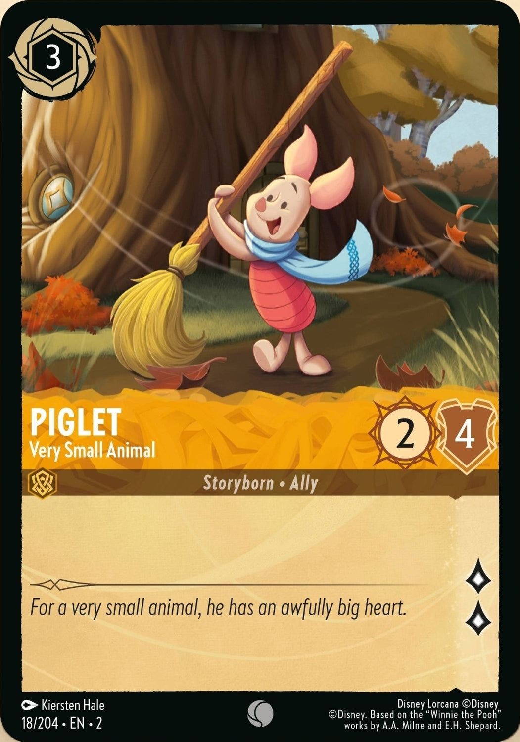 Disney Lorcana Rise Of The Floodborn 018/204 PIGLET Very Small Animal