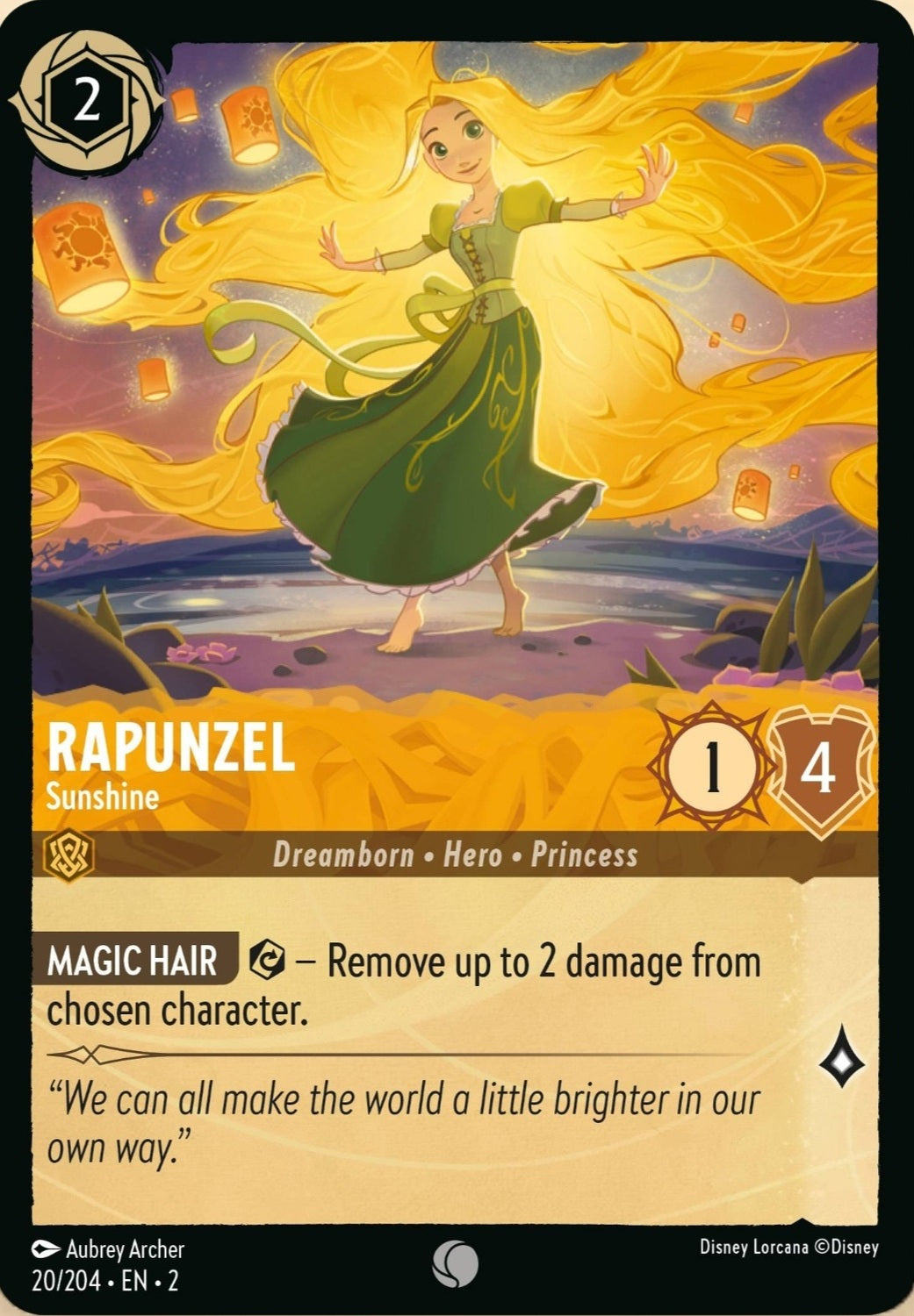 Disney Lorcana Rise Of The Floodborn 020/204 RAPUNZEL Sunshine