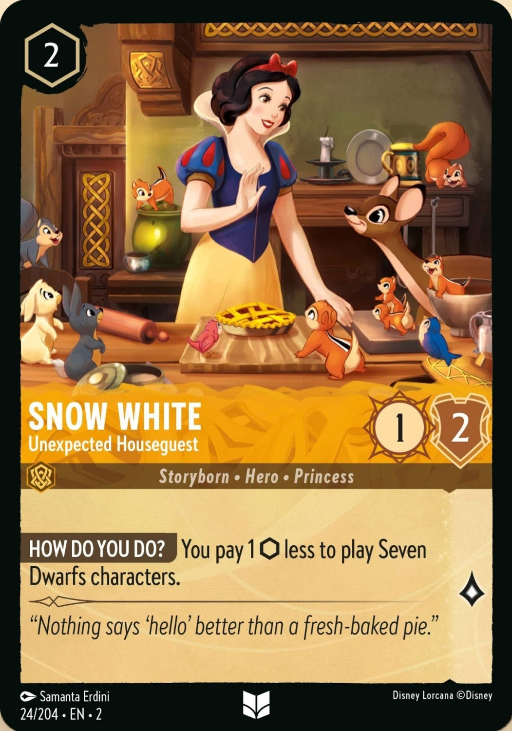 Disney Lorcana Rise Of The Floodborn 024/204 SNOW WHITE Unexpected Houseguest