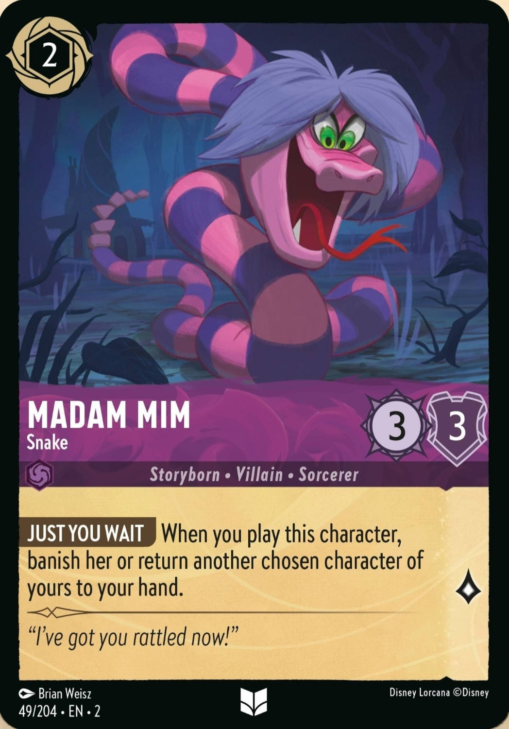 Disney Lorcana Rise Of The Floodborn 049/204 MADAM MIM Snake