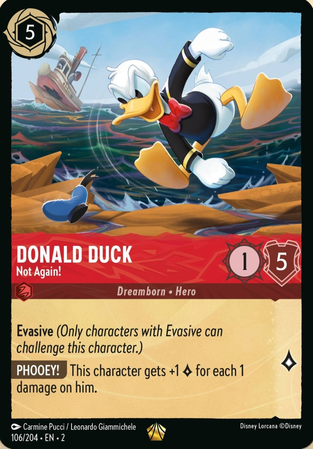 Disney Lorcana Rise Of The Floodborn 106/204 DONALD DUCK Not Again!