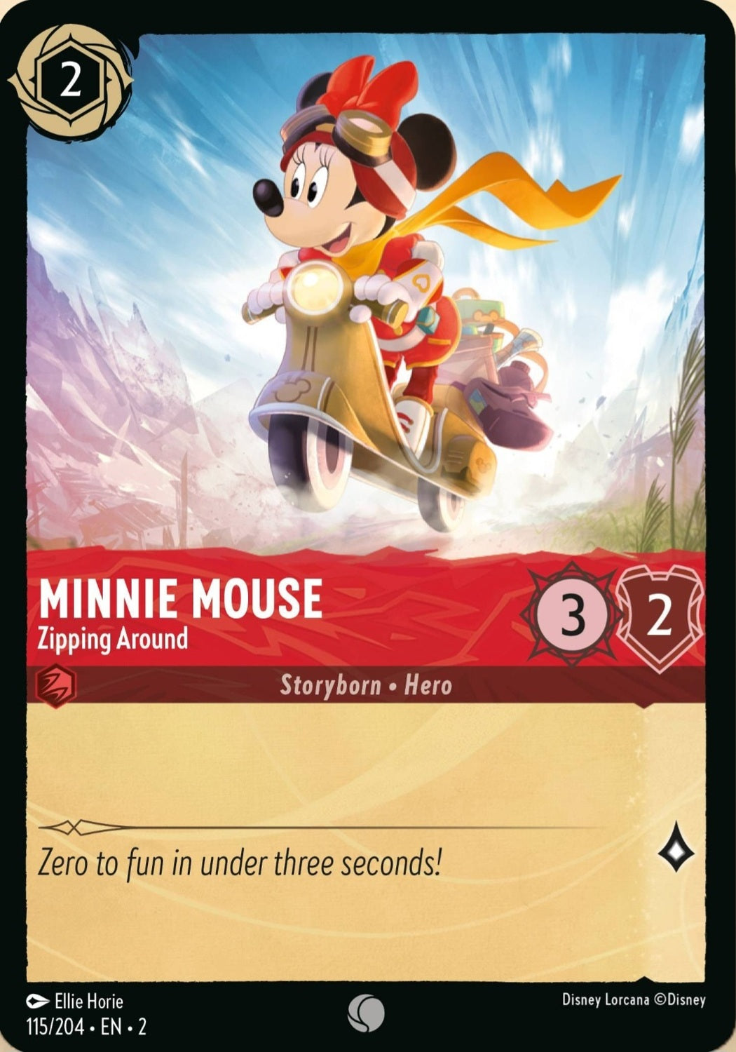 Disney Lorcana Rise Of The Floodborn 115/204 MINNIE MOUSE Zipping Around