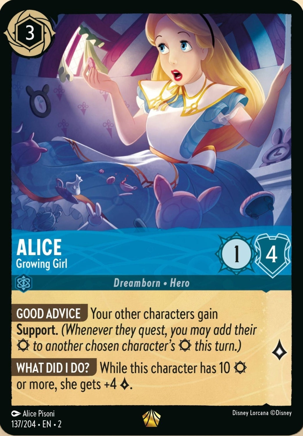 Disney Lorcana Rise Of The Floodborn 137/204 ALICE Growing Girl