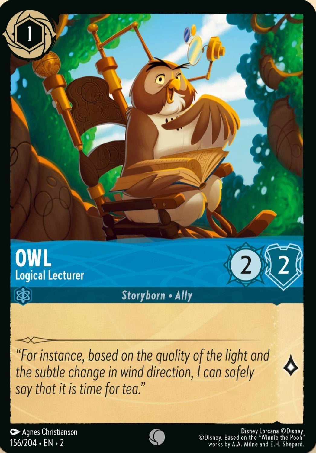 Disney Lorcana Rise Of The Floodborn 156/204 OWL Logical Lecturer