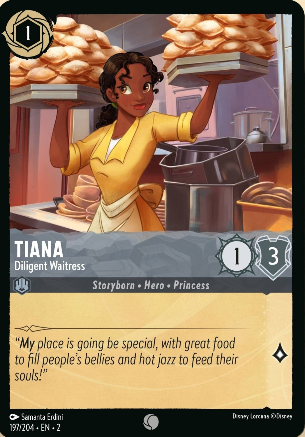 Disney Lorcana Rise Of The Floodborn 197/204 TIANA Diligent Waitress