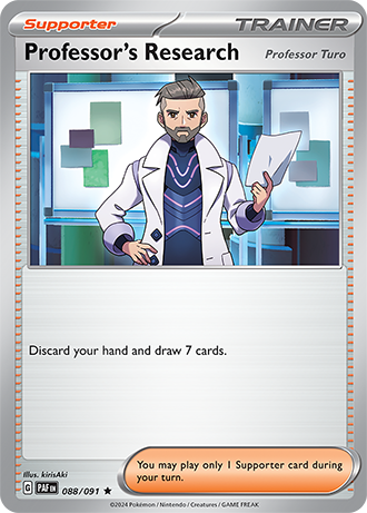 Scarlet & Violet Paldean Fates 088/091 Professor's Research [Professor Turo]