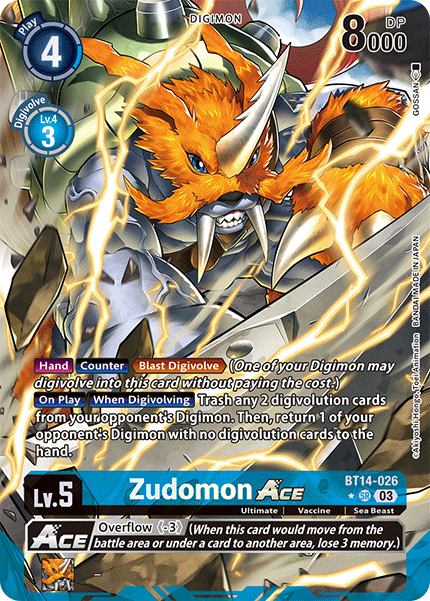 Blast Ace BT14-026 Zudomon ACE Alternative Art