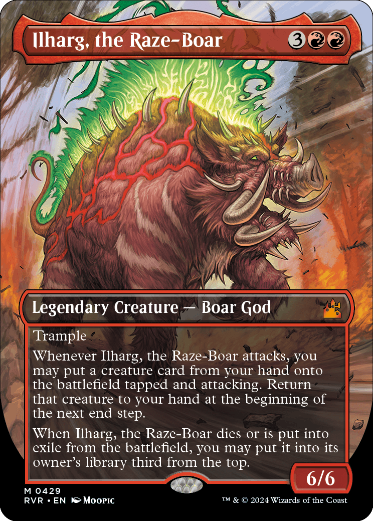 MTG Ravnica Remastered 0429 Ilharg, the Raze-Boar (Borderless Foil)