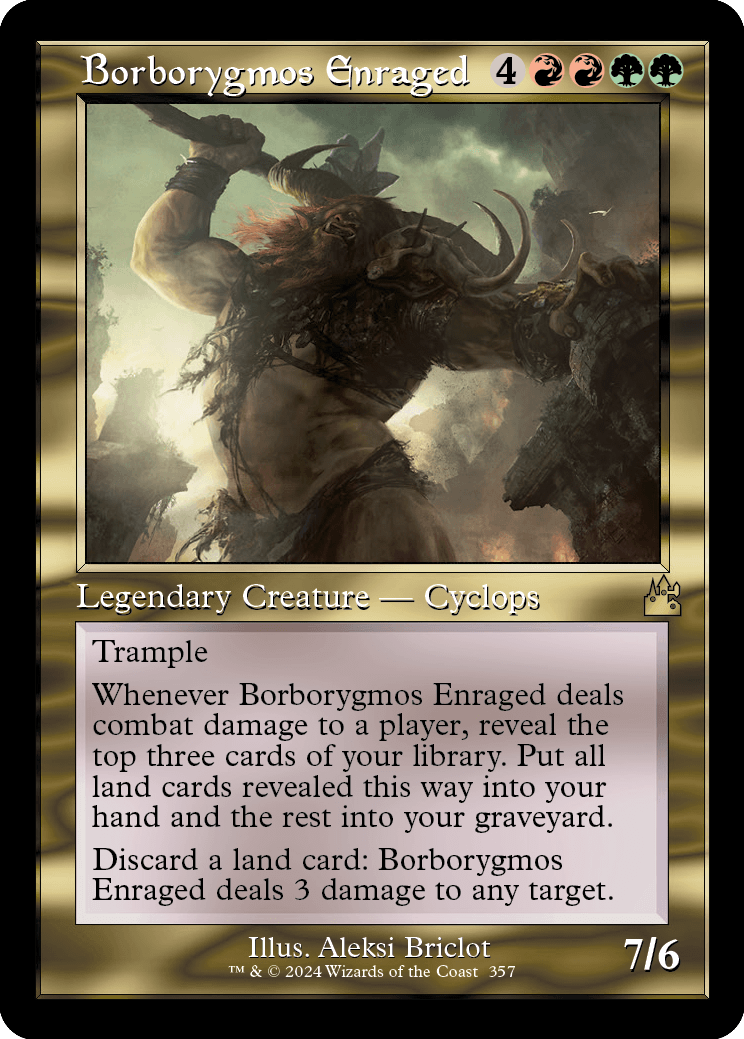 MTG Ravnica Remastered 357 Borborygmos Enraged (Retro Frame)