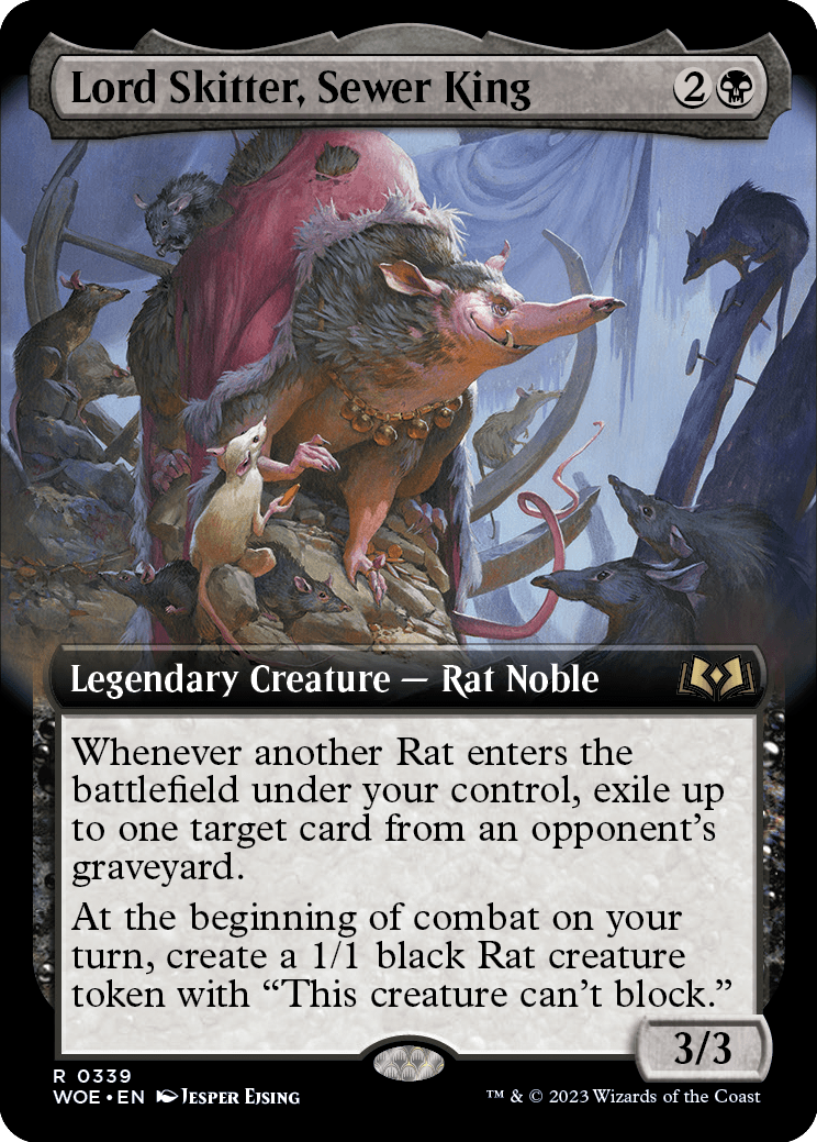 MTG Wilds of Eldraine 0339 Lord Skitter, Sewer King (Extended Art)