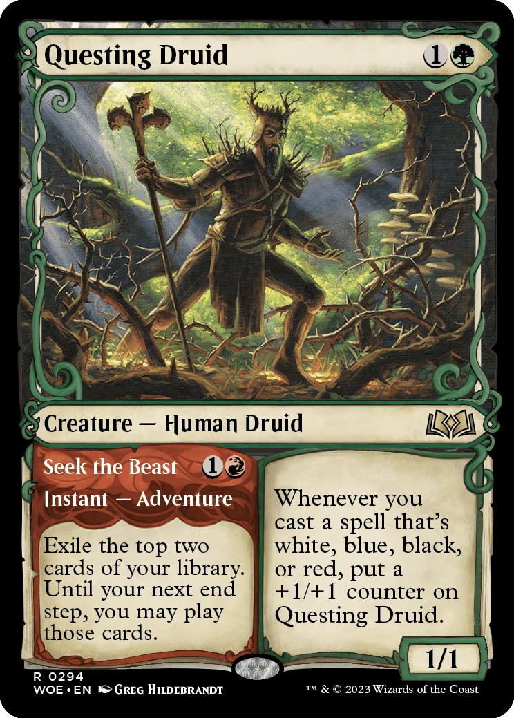 MTG Wilds of Eldraine 0294 Questing Druid (Showcase)