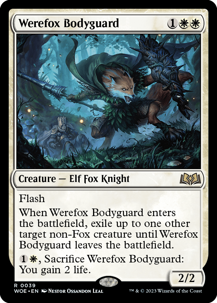 MTG Wilds of Eldraine 0039 Werefox Bodyguard (Foil)