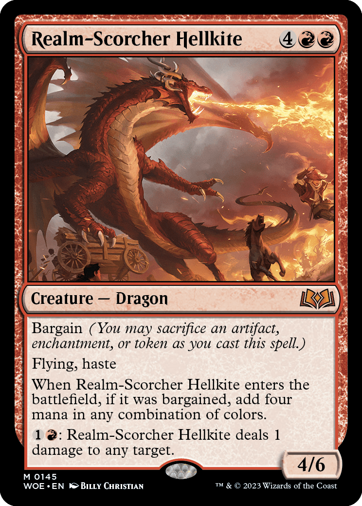 MTG Wilds of Eldraine 0145 Realm-Scorcher Hellkite (Foil)