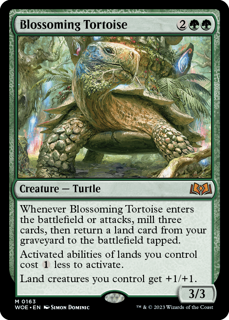 MTG Wilds of Eldraine 0163 Blossoming Tortoise (Foil)