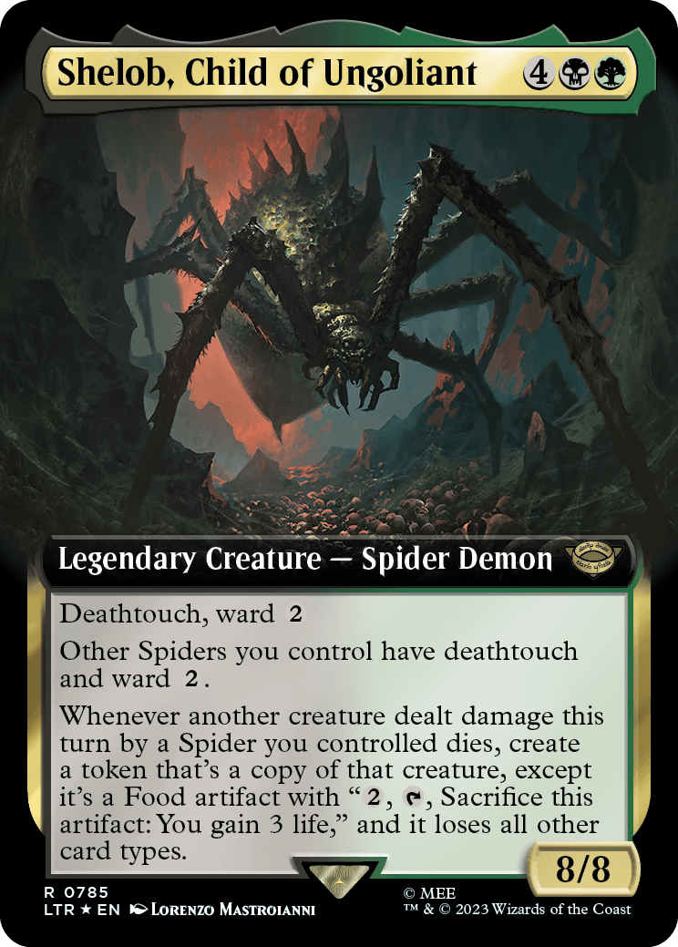 MTG Lord Of The Rings 0785 Shelob, Child of Ungoliant (Extended Art Surge Foil)