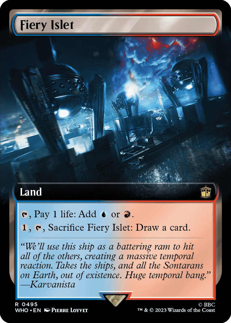 MTG Doctor Who 0495 Fiery Islet (Extended Art Foil)