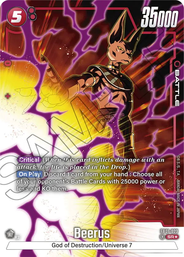 Awakened Pulse FB01-023 Beerus Alternate art