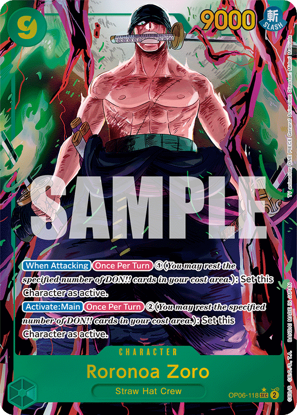 OP06-118 | SEC | CHARACTER Roronoa Zoro (Parallel)