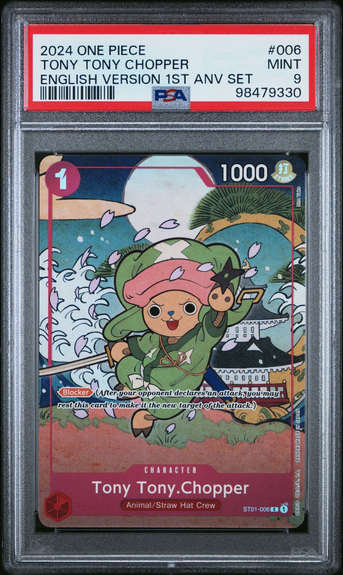 2024 One Piece English Version 1st Anniversary Set 006 Tony Tony Chopper PSA 9