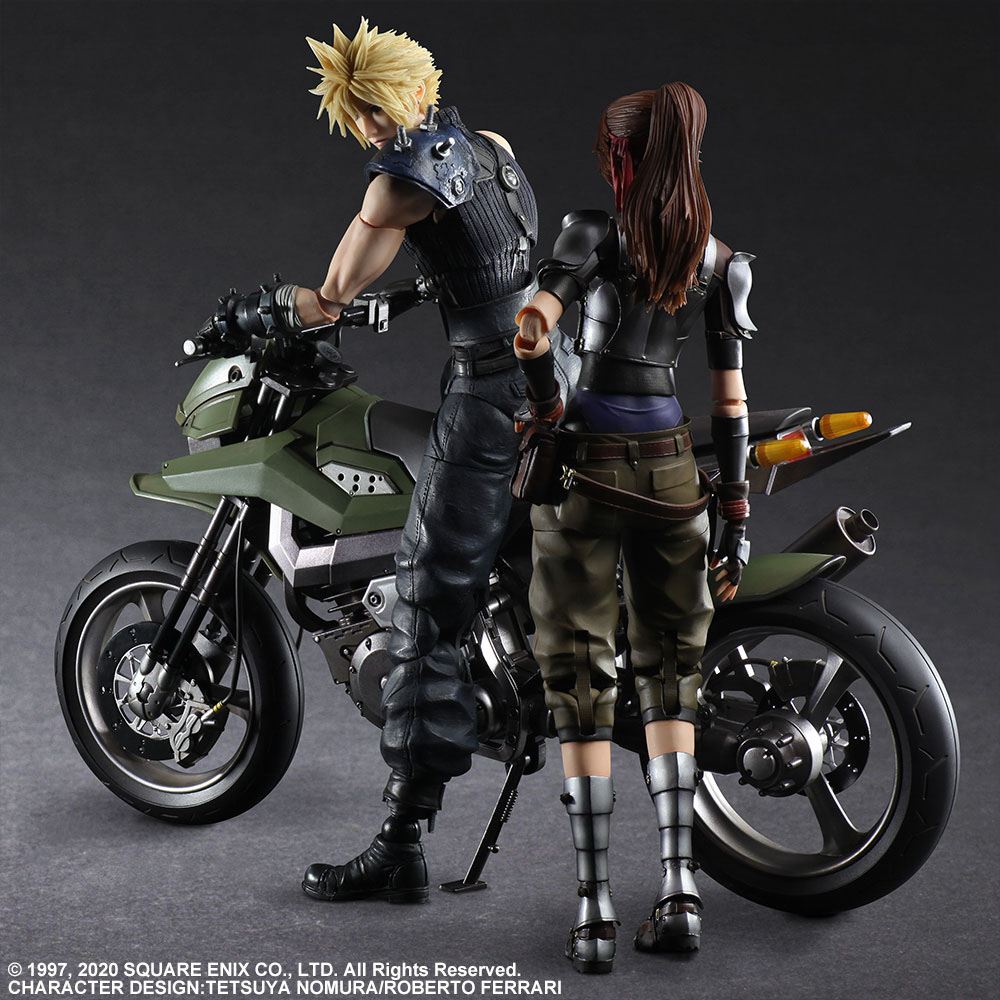 Final Fantasy VII Remake Play Arts Kai Action Figures & Vehicle Jessie, Cloud & Bike